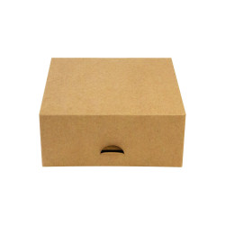 Boîte pâtissière carton kraft brun 14 x 14 x 6 cm - 50 unités