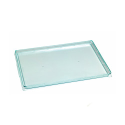 Plateau plastique PS vert transparent "Klarity" 38 x 27,4 x 1,8 cm - 25 unités