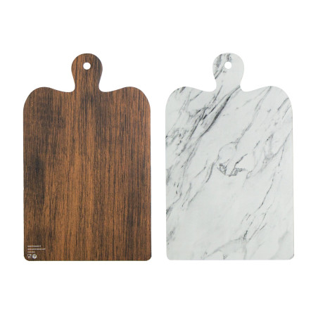 Les planches apéro carton double face imitation marbre et bois  180x295mm - 50 unités