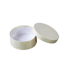 Boîte ronde bois FSC mix + papier ing - cuisson four  H42mm 271ml - 10 unités