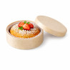 Boîte ronde bois FSC mix + papier ing - cuisson four  H42mm 271ml - 10 unités