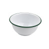Enamel bol profond bords droits acier emaillé blanche /bord vert 1000ml - diam.160mm h80mm - 12 unités