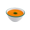 Enamel bol profond bords droits acier emaillé blanche /bord vert 1000ml - diam.160mm h80mm - 12 unités