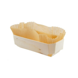 Moule de cuisson bois avec caissette papier brune "Bake me" 769 ml 17,7 x 11,4 x 5,9 cm - 4 unités