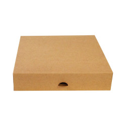 Boite pâtissière carton kraft brun  - 23 cm x 23 cm x 5 cm - 50 unités