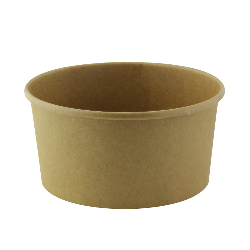 Saladier rond en carton kraft "Buckaty" 900 ml Diam: 15 cm 15 x 12,9 x 7,5 cm - 45 unités