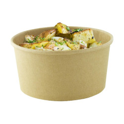 Saladier rond en carton kraft "Buckaty" 900 ml Diam: 15 cm 15 x 12,9 x 7,5 cm - 45 unités