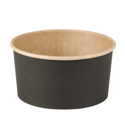 Saladier rond Buckaty en carton kraft noir 900ml Ø150mm - 45 unités