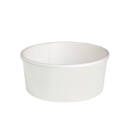 Saladier rond en carton blanc "Buckaty"  - 18,6 cm x 16,1 cm x 6,6 cm - 50 unités