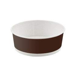 Saladier rond en carton marron foncé "Buckaty" 600 ml Diam: 14,2 cm 14,2 x 12,5 x 5,7 cm - 50 unités