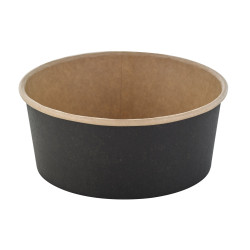 Saladier rond Buckaty en carton kraft noir 700ml Ø150mm - 45 unités