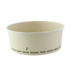 Saladier Rond En Carton Fibre De Bambou "Buckaty"  - 1200 ml - 18.4 cm x 16 cm x 6.9 cm - 45 unités