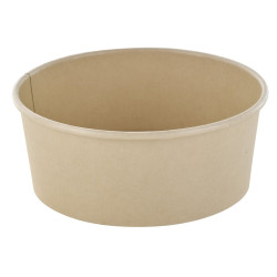 Saladier rond carton fibre de bambou sans plastique "Buckaty"  - 15 cm x 12,8 cm x 6 cm - 45 unités