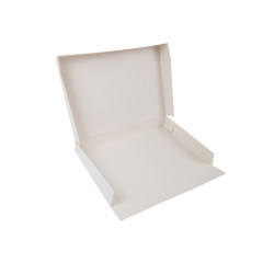 Boîte plateau lunch carton blanc 42 x 29 x 6 cm - 25 unités