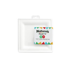Assiette pulpe carrée blanche 26 x 26 x 1,7 cm - 12 unités