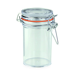 Bocal PS transparent rond 80 ml Diam: 4,8 cm 4,8 x 4,4 x 7,6 cm - 12 unités