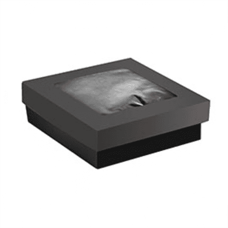 Boîte noire carrée 15,5 cm avec fenêtre Boîte noire carrée 15,5 cm avec fenêtre
