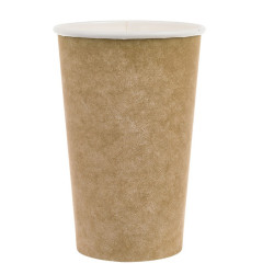Gobelet Blanc Imprimé Kraft - 450 ml - 9 cm x 6 cm x 13.4 cm - 50 unités