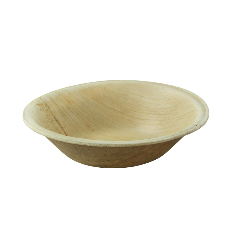 Bol rond en palmier 200 ml Diam: 12 cm 12 x 12 x 2,5 cm - 25 unités