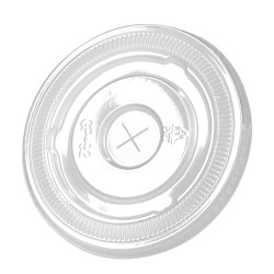 Couvercle plastique PET transparent plat Diam: 7,9 cm 7,9 x 1 cm x 100 unités