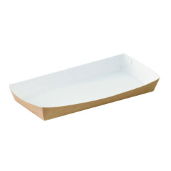 Barquette en carton kraft 500 ml 20 x 9 x 2,5 cm - 100 unités