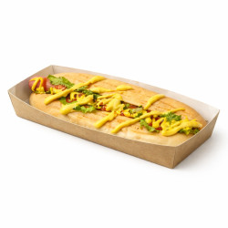 Barquette en carton kraft 500 ml 20 x 9 x 2,5 cm - 100 unités