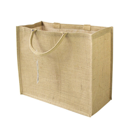 Sac cabas en jute brun 450x220mm H370mm - 5 unités