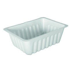 Barquette plastique PS translucide rectangulaire  111x87mm H43mm 250ml - 250 unités