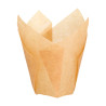 Caissette de cuisson forme tulipe en papier brun siliconé  - 11 cm x 11 cm x 6 cm - 100 unités