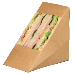 Triangle sandwich kraft triple à fenêtre 8,5 x 12,5 x 12,5 cm - 50 unités