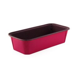 Moule de cuisson papier kraft rose rectangulaire 750 ml 19,3 x 9,3 x 5 cm - 100 unités