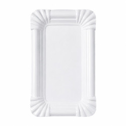Assiette rectangulaire carton blanche 16 x 10,5 cm x 100 unités