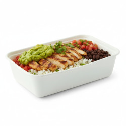 Barquette blanche en pulpe 500 ml 17,2 x 11,6 x 4 cm - 25 unités
