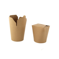 Pot carton rond kraft fermeture à fente 500 ml 7,3 x 7,8 x 10 cm - 50 unités
