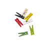 Mini pince à linge bois couleurs assorties 2,5 cm - 100 unités