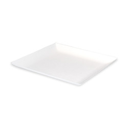 Assiette carrée blanche en pulpe "BioNChic"  - 16 cm x 16 cm - 100 unités