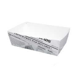 Barquette en carton décor journal 850 ml 15 x 9 x 5 cm - 100 unités