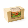 Boîte sandwich carton brun fenêtre PLA 12,5 x 7,7 x 7,2 cm - 50 unités