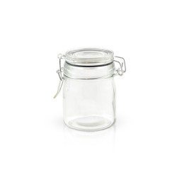 Mini bocal en verre avec joint silicone noir 150 ml Diam: 6,7 cm 6,7 x 9,5 cm - 12 unités