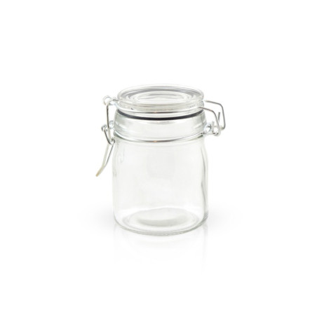 Mini bocal en verre avec joint silicone noir 150 ml Diam: 6,7 cm 6,7 x 9,5 cm - 12 unités