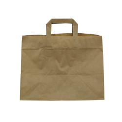 Sac cabas papier kraft brun recyclé 320x200, H250 mm - 250 unités