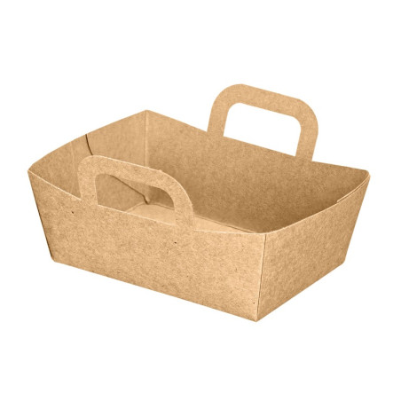 Mini panier en carton kraft 9,5 x 7 x 3,5 cm - 100 unités
