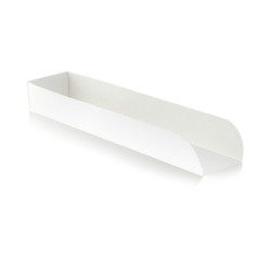 Support hot-dog en carton blanc 25 x 5,5 x 3,5 cm - 50 unités