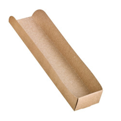 Support hot-dog en carton brun 25 x 5,5 x 3,2 cm - 50 unités
