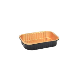 Opseal Barquette aluminium noir/or 161x110mm H38mm 475ml - 50 unités