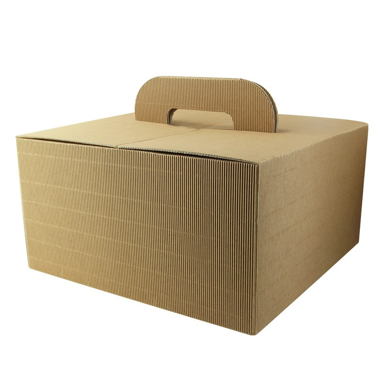 Boîte carton kraft avec poignées "Lunchgo" 32,5 x 22,5 x 17,5 cm - 20 unités