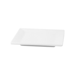 Mini plat carré en porcelaine blanche 10,1 x 10,1 x 2,3 cm - 4 unités