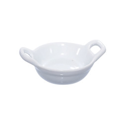 Mini plat en porcelaine blanche 8,5 x 6 x 3 cm - 4 unités