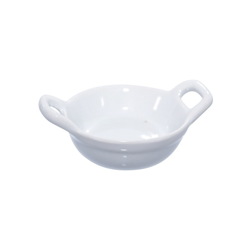 Mini plat en porcelaine blanche 8,5 x 6 x 3 cm - 4 unités