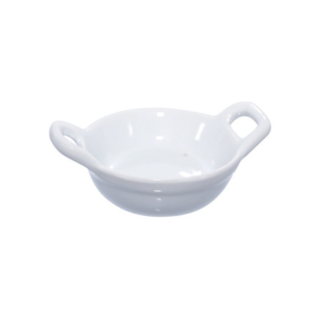 Mini plat en porcelaine blanche 8,5 x 6 x 3 cm - 4 unités